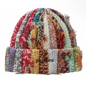 Supreme Multicolor Crochet Knit Beanie Hat OS New With Tags FW Style